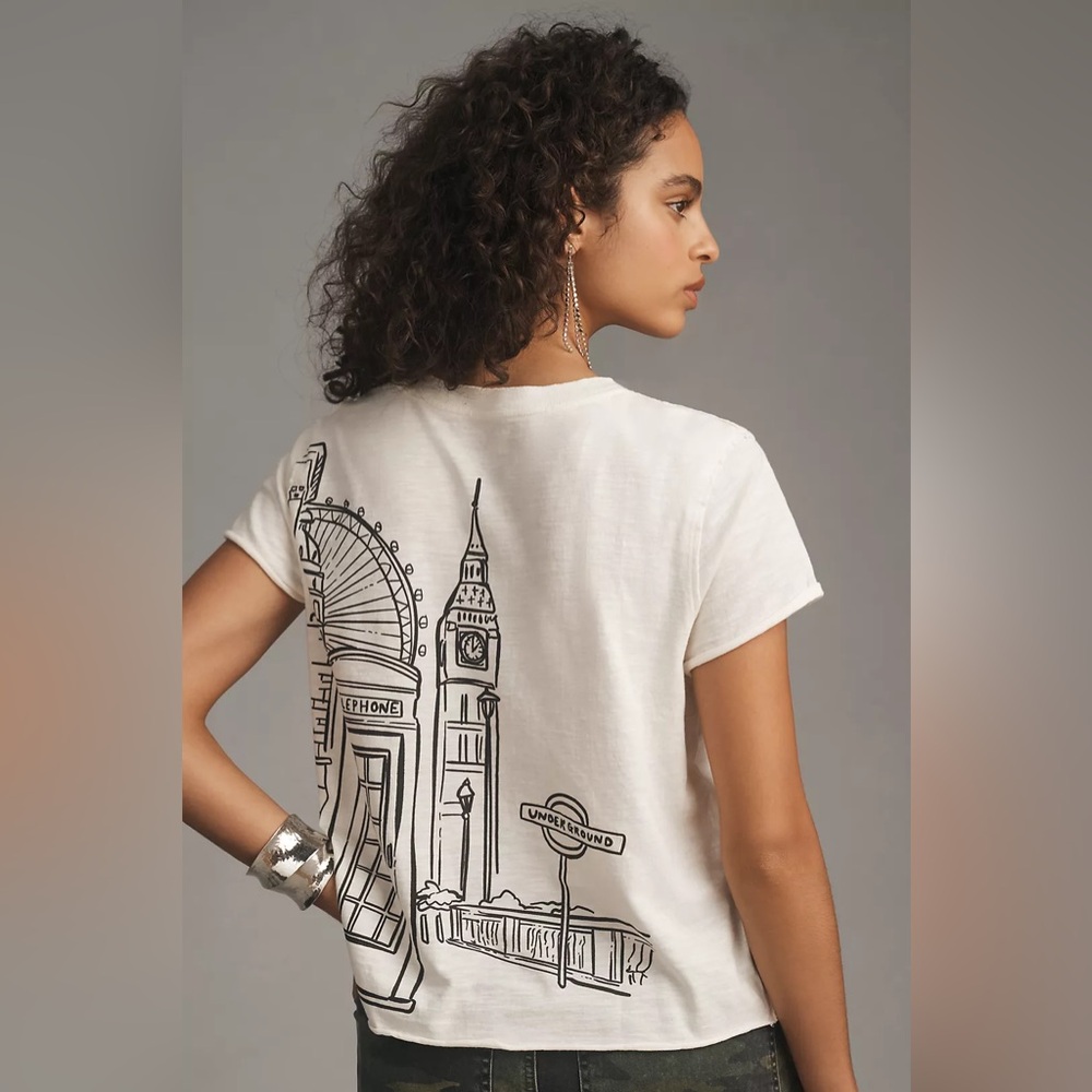 Anthropologie Jordan Nickson Dreams in London Graphic Tee